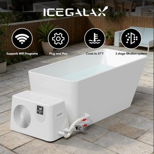 High Quality Acrylic Cold Plunge Tub Freestanding Ice Bath with Wifi <b>Control</b>, Manufacturer Direct for Recovery Athlete Gym Use - Product Image 1