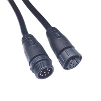 Conector de Cable de Iluminación LED para Exteriores, Impermeable IP68, Enchufe Eléctrico de CC/CA de 2-9 Pines con Conector Hembra de Latón, Corriente Nominal de 10A
