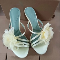 Nouvelles Sandales d'Été pour Femme à Décoration Florale, Brides Fines, Talons Hauts, Décontractées et Polyvalentes