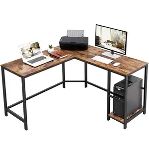 L-образный письменный стол деревянный промышленный Ретро компьютерный стол угловой стол с полками офисная мебель современный независимый дизайн