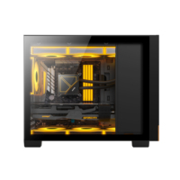 Ruix Matrix Mesh Panel Mid-Tower Wooden Gaming PC Case Left Side Tempered Glass Novelty & Fashion MicroATX Desktop Computer Case