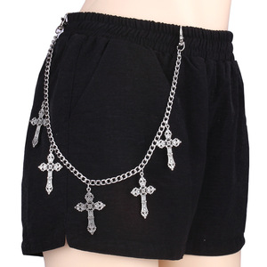 <b>Cross</b> Waist <b>Chain</b> Zinc Alloy Five <b>Cross</b> Design For Daily Wear Unisex Hip Hop Accessory - Product Image 1