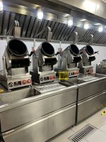 Machine de cuisson automatique de luxe à gaz, robot de cuisine rotatif en acier inoxydable, haute efficacité pour riz frit, nouilles et sautés