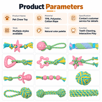 Jouets à mâcher en corde pour chien avec balle en TPR, jouet de traction tressé durable pour chiens de petite, moyenne et grande taille