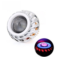 Phare avant de moto en gros, 12-85V 3600lm, projecteur LED CREE 10W, lentille à double couleur, halo œil d'ange et œil de démon