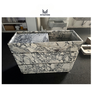 Meubles de salle de bain avec lavabo en marbre naturel sur mesure, vasques de salle de bain en marbre Arabescato, meuble de salle de bain avec lavabo - Product Image 1