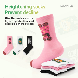 Chaussettes de cyclisme ROCKBROS pour jeunes, respirantes, antibactériennes, à séchage rapide, à compression, pour le cyclisme sur route, la course à pied, chaussettes mi-mollet - Product Image 3