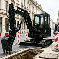 LIVRAISON GRATUITE Nouveau Modèle 2026 Mini-Excavatrice sur Chenilles 3 Tonnes Cabine Fermée Climatisée Moteur EURO 5 pour la Construction en UE