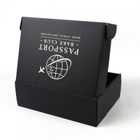 Caja de Cartón Corrugado Plegable Negra con Logotipo Personalizado Estampado en Relieve para Envío de Ropa y Prendas de Vestir