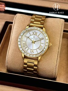 Nuevo reloj de pulsera de cuarzo para mujer, moderno, con diamantes de imitación romanos, correa de acero, resistente al agua. - Product Image 5