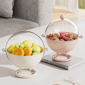 Fruit Plate With Lid Round Solid Color For Party Snack Storage Food Container - Product Image 1