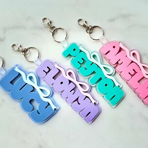 Llavero de acrílico personalizado con letras impresas UV, impermeable, ligero y a la moda, colgante para bolso. - Product Image 5