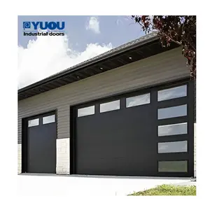 Uso domestico colore nero automatico ad alte prestazioni apertura laterale di sicurezza elettrica in acciaio sezionale porta del rullo del Garage