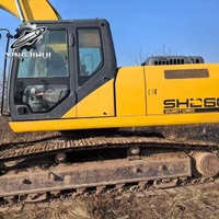 Excavatrice sur chenilles SUMITOMO SH260 d'occasion, 26 tonnes, de taille moyenne, provenant du Japon, pour travaux de terrassement et de carrière.