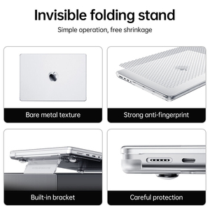 Étui pour <span class=keywords><strong>MacBook</strong></span> <span class=keywords><strong>Pro</strong></span> <span class=keywords><strong>16</strong></span> <span class=keywords><strong>pouces</strong></span> avec support pour <span class=keywords><strong>M1</strong></span>/M2/M3/M4 <span class=keywords><strong>Pro</strong></span> <span class=keywords><strong>Max</strong></span> A3403/A3186/A2991/A2780/A2485 (2024-2021) avec support pliable mat - Product Image 4