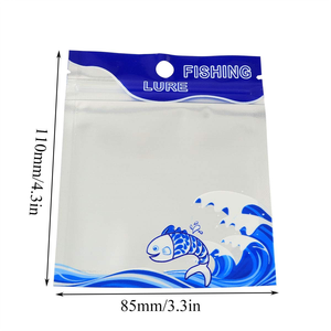Sacs d'emballage alimentaire personnalisés en PE imprimé résistant à l'humidité avec fermeture éclair pour leurres de pêche et vers artificiels - Product Image 2