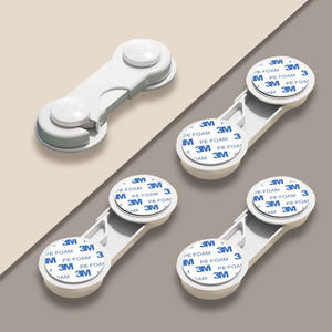 वाह बेबी एंटी-पिंच हैंड लॉक प्लास्टिक कैबिनेट दरवाजा लॉक मल्टी-कार्यात्मक सुरक्षा के लिए एंटी-ओपन त्वरित स्थापना - Product Image 1