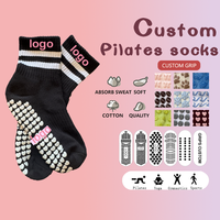 Chaussettes de Pilates à coupe basse pour femmes, antidérapantes, à double adhérence, avec rayures, pour Reformer de yoga, de haute qualité, avec logo personnalisé, du fabricant Glacier