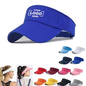 Custom Promotional Unisex Sports Sun Visor Caps Beach Adjustable Sun <b>Hat</b> Golf Tennis Polyester Cap Empty <b>Top</b> Sun Visor <b>Hat</b> - Product Image 1
