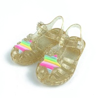 Sandalias de gelatina de estrella para niños, zapatos de princesa de PVC, Mini sandalias de gelatina para niñas, venta al por Mayor de verano