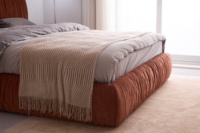 Lit de rangement moderne en bois massif rembourré, réglable et durable, style européen italien minimaliste nordique, écologique, taille XS 2025