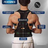 Vente flash Correcteur de posture dorsal en néoprène réglable avec thérapie magnétique pour soulager les douleurs du haut du dos