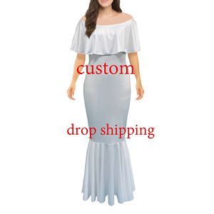 Özel Fiji ve avustralya tasarım kokteyl elbise polinezya kabile tarzı giyim özel lüks elbiseler damla nakliye bayan Dres - Product Image 5