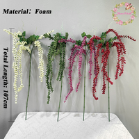 Fleurs artificielles en mousse Amaranthus Caudatus, en forme de fil de soie, feuillage suspendu pour arrangements floraux - Vente chaude
