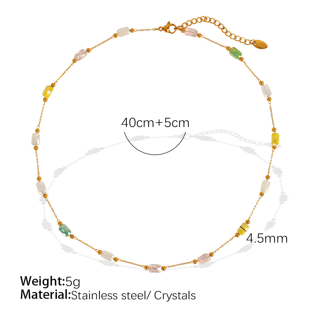 Collar de oro con cristales de colores XL249