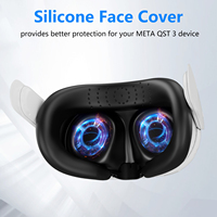 Housses en silicone et coussin de visage VR 3 bloquant la lumière Accessoires de jeu résistants à la transpiration et lavables