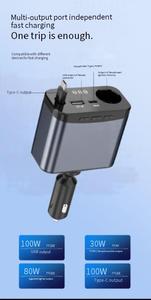 New Arrival Wireless Fast Charging Car Charger 100W Ultra Fast Charger Multifunction Converter <b>Plug</b> USB <b>Adapter</b> PD 3 in 1Charger - Product Image 3