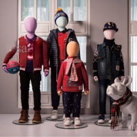 Mannequin de luxe pour enfants et bébés filles, recouvert de tissu, avec tête, bras réglables en fibre de verre et support multi-positions