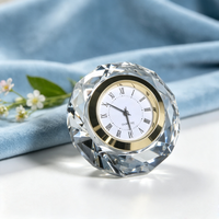 Cadeau de mariage, horloge en cristal diamant, horloge de bureau en cristal, décoration d'hôtel, cadeau commémoratif d'affaires, horloge en cristal en forme de diamant