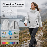 Sweats à capuche pour femmes de qualité supérieure coupe-vent chaud imperméable Softshell veste 3 en 1 pour l'escalade