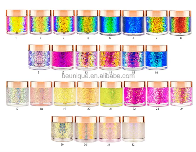 Custom maquiagem Waterproof Chameleon glitter Chrome Sparkle for lips eyes Mask Reflective Eyeshadow Body Glitter Gel Makeup