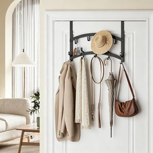 Over the Door Elephant Trunk Hook No Drill 3/4/5/6 Hooks Back of Door Hanger <b>Clothes</b> Accessories Organizer Storage Rack - Product Image 4