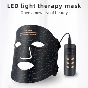 Masque facial à photons de lumière rouge, appareil de thérapie LED à 4 longueurs d'onde pour les soins de la peau et le traitement anti-âge - Product Image 3