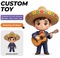 Figura de PVC Personalizada OEM de Músico Mexicano, Estatua de Niño con Guitarra, Artículo Coleccionable, Decoración para el Hogar, Juguete Artístico, Regalo al por Mayor