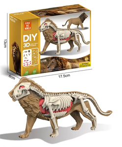 Rompecabezas de Anatomía Animal del Bosque en <span class=keywords><strong>3D</strong></span> de Ciencias Naturales, Tigre León, Kit de Ensamblaje DIY con Órganos Extraíbles, <span class=keywords><strong>Esqueleto</strong></span>, Juguetes Educativos STEM - Product Image 4
