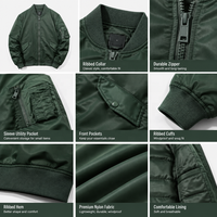 Blouson aviateur MA-1 personnalisé pour homme, veste de pilote avec logo brodé, vêtements d'extérieur streetwear en gros