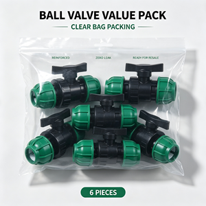 Robinet à bille simple en PP de qualité supérieure : Raccord de compression anti-fuite pour systèmes d'irrigation agricole - Product Image 4