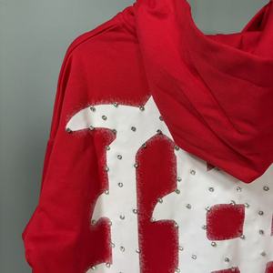 Trendy Brand MIXED EMOTION Rhinestone Letter Printing Half <b>Zip</b> <b>Hooded</b> Bamboo Fiber Cardigan Sweatershirts Hoodies for Men - Product Image 5