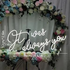 Letrero de neón LED para boda, iluminación de pared para fiestas, Decoración LED, mejor <span class=keywords><strong>juntos</strong></span>, <span class=keywords><strong>siempre</strong></span> fuiste tú, <span class=keywords><strong>siempre</strong></span> y para <span class=keywords><strong>siempre</strong></span>, luz de neón LED para fiestas - Product Image 2