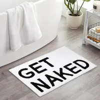 Komik banyo dekor alın çıplak banyo halıları kaymaz banyo paspas küvet