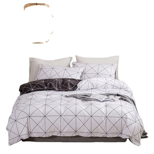 Parure <span class=keywords><strong>de</strong></span> lit 3 pièces <span class=keywords><strong>tendance</strong></span> à rayures géométriques et carreaux, vente en gros directe usine - Product Image 3
