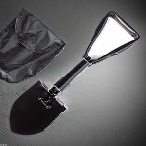 Pala Multifunción con Hoja de 13 1/2 Pulgadas, Mango Metálico Plegable con Agarre en D, Negra, Grado Industrial, para Uso en Exteriores, Camping y Automóvil - Product Image 1