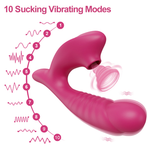 Hot Sell Adult Sexy Produkte 2-in-1 Saugen Leistungs starker Vibrator 10 Geschwindigkeiten Stimulieren Klitoris Vagina G-Punkt Vibrator - Product Image 6