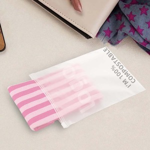 Factory compostable garment plastic bag PLA colorful black plastic bag biodegradable clothing packaging zipper bags