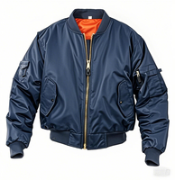 Chaqueta Bomber AQTQ al por Mayor con Logotipo Personalizado, Chaqueta de Piloto Aviador de Nailon Satinado para Hombre, Talla Grande, Forro Térmico para Otoño e Invierno