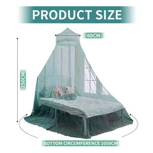 Le plafond de la <span class=keywords><strong>moustiquaire</strong></span> a des bords en dentelle cerceau pliable auvent de lit transparent pour les filles par décor de chambre à coucher usage domestique - Product Image 5